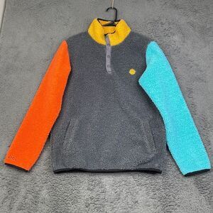 Dutch Bros Coffee Unisex M Fleece Pullover Color Block Sherpa Limited Edition